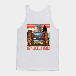 Hey look A Menu..Funny bear camper Tank Top